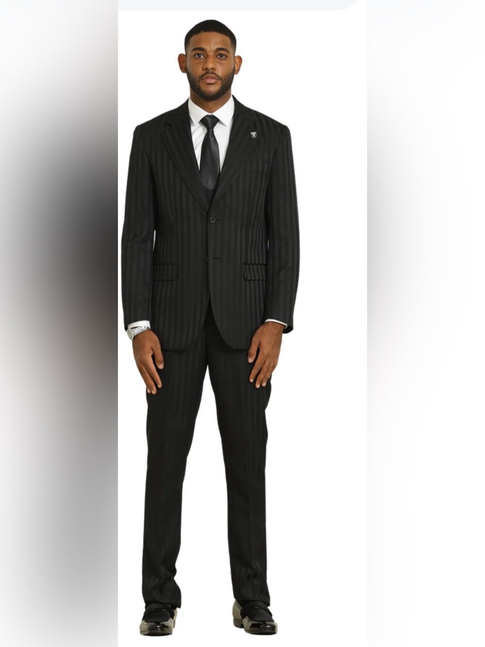 Stacy Adams SM157H1-BLACK Mens 3piece Suit 40R/34 $399